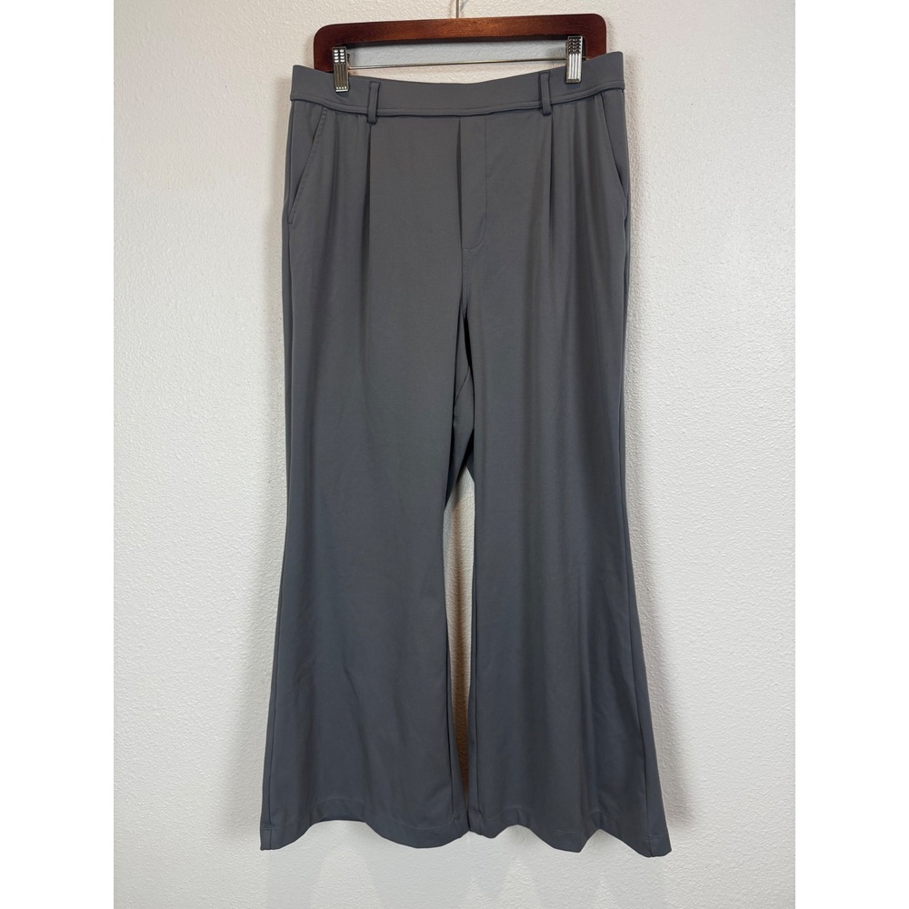 Halara Flare Pants Womens Large Gray Flex DayStretch High Waisted Pocket Work